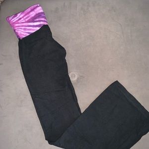 EcoYoga Black and Purple Tye Dye Flared Yoga Pants